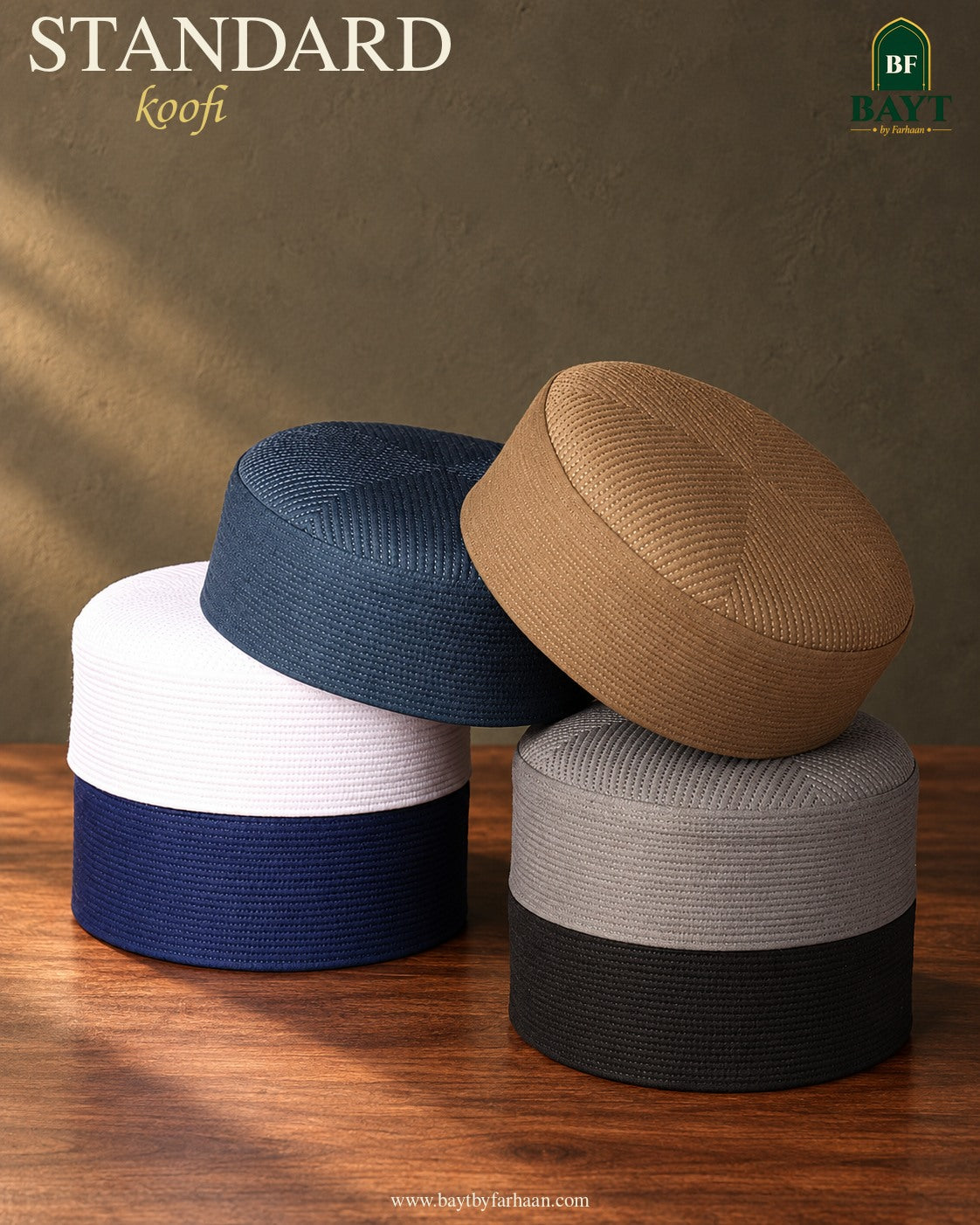 Standard Koofi in six colors