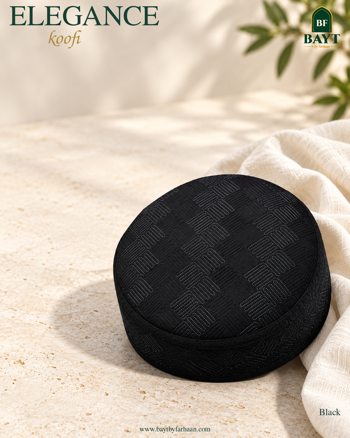 Elegance Koofi in Black — Bayt by Farhaan