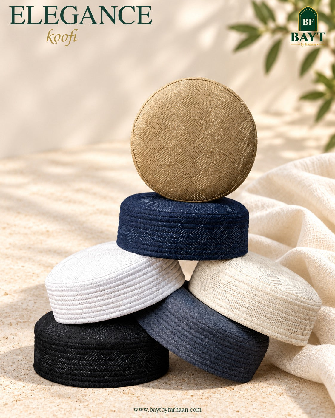 Elegance Koofi in six colors